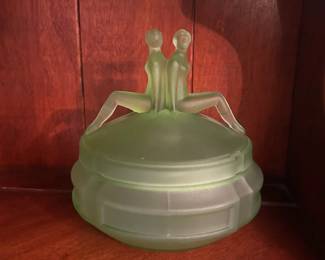 L.E. Smith "The Twins" Powder Jar