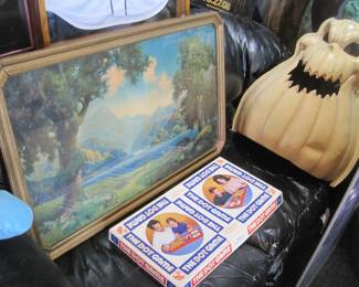 Vintage painting.. Very RARE dot board game made in Westland Mi. Halloween wall pumpkin