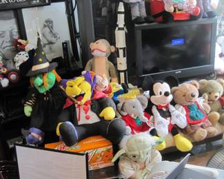 Plush Animals and framed sport pictures