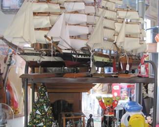 Wooden Model ships ... Michigan Christmas tree .... Donald Duck Tea Pot...and more