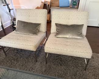 Mitchell Gold pair lounge chairs