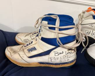 Buck Williams signed Puma sneakers
