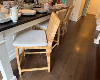 4 Lily & Serena "Balboa" rattan stools