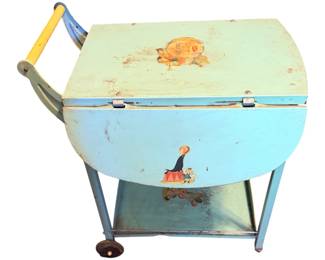 Vintage Amsco TV Snack Cart c. 1950s - Child's Metal Tea/Serving Cart