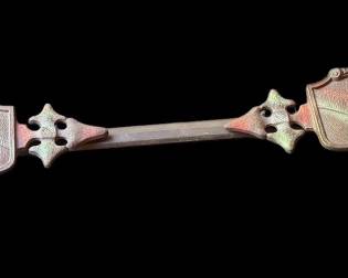 Judd Cast Iron Polychrome Curtain Rod Finials Antique Curtain rods