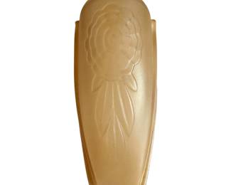 1930s VINTAGE ART DECO Glass Wall Sconce.Amber Slip Floral Medallion. 8 of these