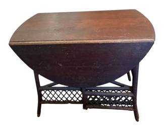 antique wicker gate leg table
