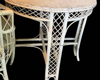 Vintage round wicker table