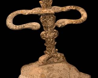 Antique cast-iron stick stand/Alaska in the pan