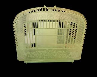 Antique 1940s-1950s Beco Chicago Lucite Plastic Art Deco Parakeet Bird Cage,