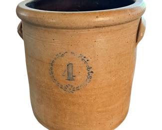 1800s 4 gallon salt glaze starburst design crock