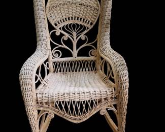 Antique wicker rocker