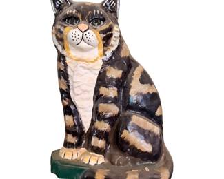 Vintage Cast Iron Cat doorstop hand painted