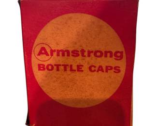 Vintage Armstrong bottle caps box with original unused caps/ cork top