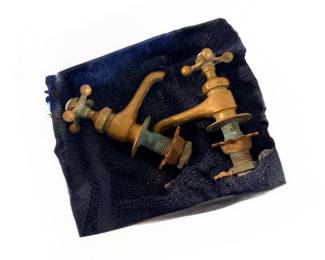 Vintage original hardware for pedestal sink