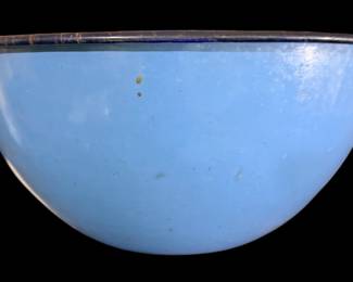 1950's Blue Graniteware Enamelware Bowl Large and Deep