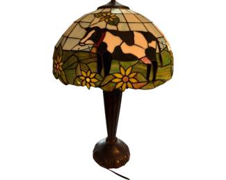 Tiffany style cow lamp