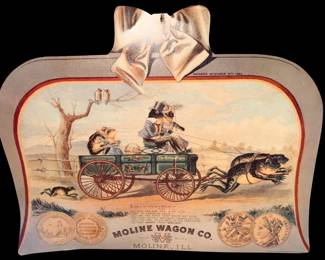 ORIGINAL Pre John Deere Moline Wagon Co. Advertisement 1880's Moline, Illinois
