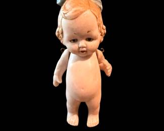 Antique Porcelain Doll, Germany, Girl, Blonde, Bows in Hair