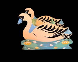 1940s Wood Painted Swan Rocker