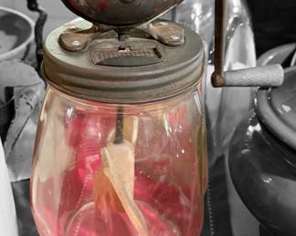 ANTIQUE DAZEY FOOTBALL BUTTER CHURN