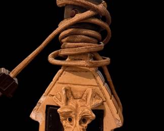 Vintage chalk ware Scotty dog lamp