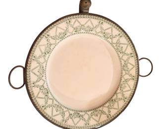 Several antique warmer plates