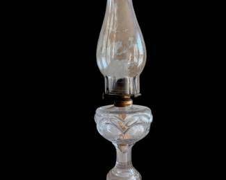 Antique Peanut Glass Oil Lamp
