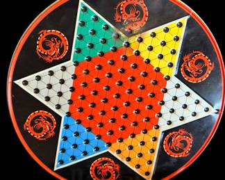 Vintage metal Chinese checkers