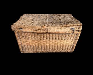 Antique wicker trunk