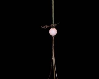 Vintage Copper Lightning Rod And White Glass Ball Copper Tip w/Stand