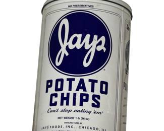 Vintage Jays Metal Potato Chip Can 1986 Limited Edition Tin