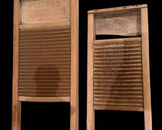 A collection of vintage washboards
