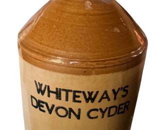 VINTAGE WHITEWAY'S DEVON CYDER 2 GALLON STONEWARE CROCK JUG DISPENSER
