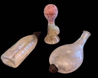 Vintage Glass Infant Feeder By The Gotham Co, NY from 1891. / Antique Breast Pump Glass Nursing Baby Feeding Bottle With Rubber Ball Suction/ 1950’s glass baby bottle