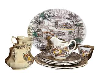 12 piece tea set child’s vintage Vintage Ridgeway Yorkshire Hayride