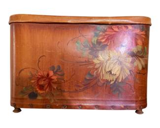 Hand painted floral lidded box