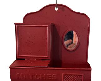Vintage Tin Match Safe with Oval Mirror