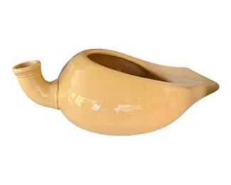 Vintage Yellow Ceramic Bed Pan