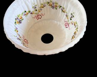 Reverse painted shade milk glass floral garland