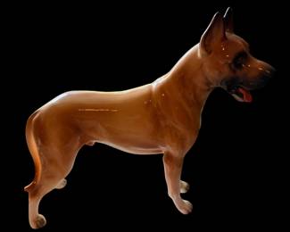 Vintage Shafford Brown, Tan & Off White Great Dane Dog Figure Japan 173