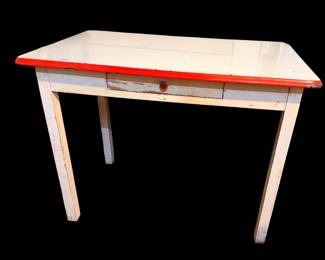 Vintage enamel top table
