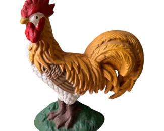 Vintage iron rooster doorstop
