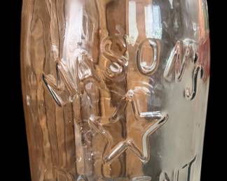 LARGE MASON'S JAR PATENT NOV 30TH 1858 EAGLE STAR CLEAR 5 GALLON