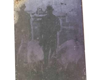 Vintage printing block, pigs, and farmers