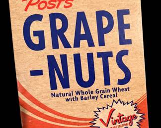 Vintage grape nut cereal box full