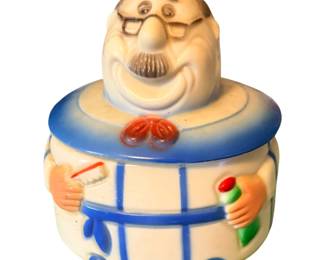 Vintage 1974 Plastic Grandpa In Pajamas Denture Cotton Ball Trinket Box