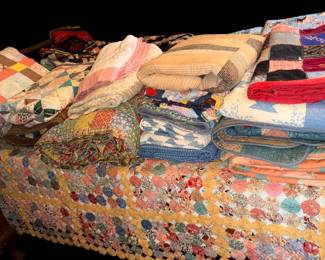 Beautiful vintage handmade quilts