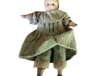 Vintage Antique German Bisque Doll Dollhouse Mini Miniature Porcelain Face Hands Boots