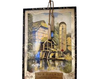 Vintage Funeral directors advertising piece with thermometer, Cheboygan, Michigan